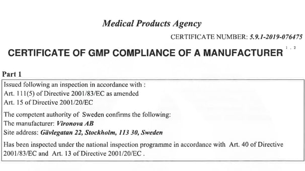 The world’s first GMP certification for Electron Microscope Lab